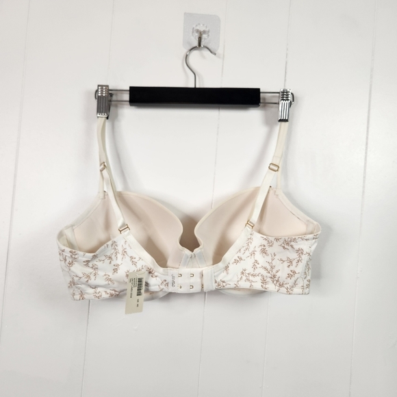 Soma Intimates Lightly Lined Demi Underwire Bra New NWT Gold Lace Beige Size 36D - Picture 6 of 7